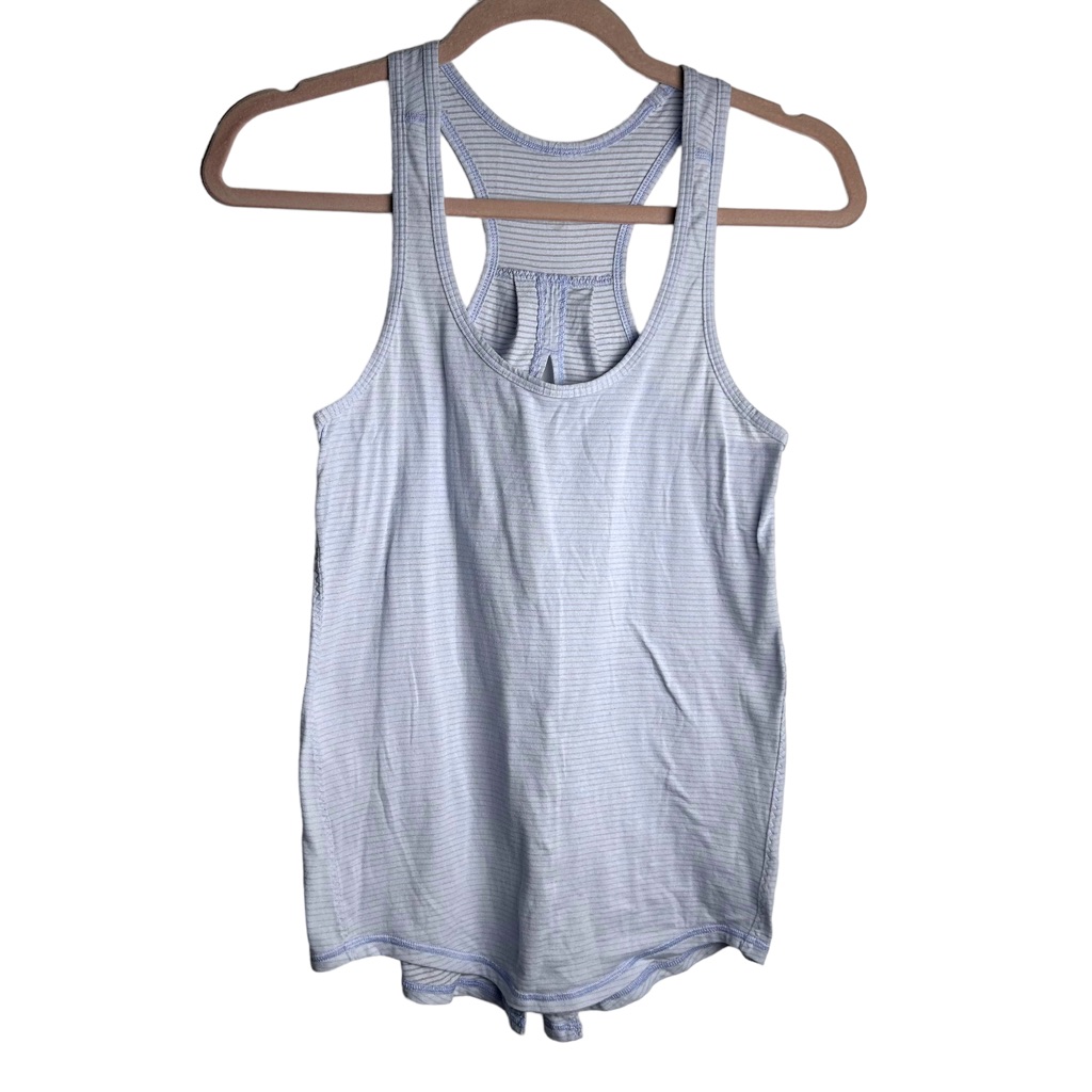 Lululemon Tank Top Lululemon Tank Top Light Blue Micro Stripe Grey
